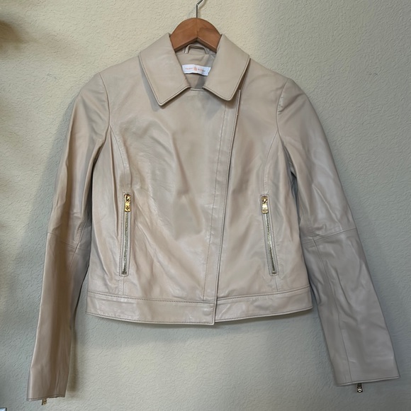 Tory Burch | Harper Motorcycle Leather Jacket - Picture 3 of 11